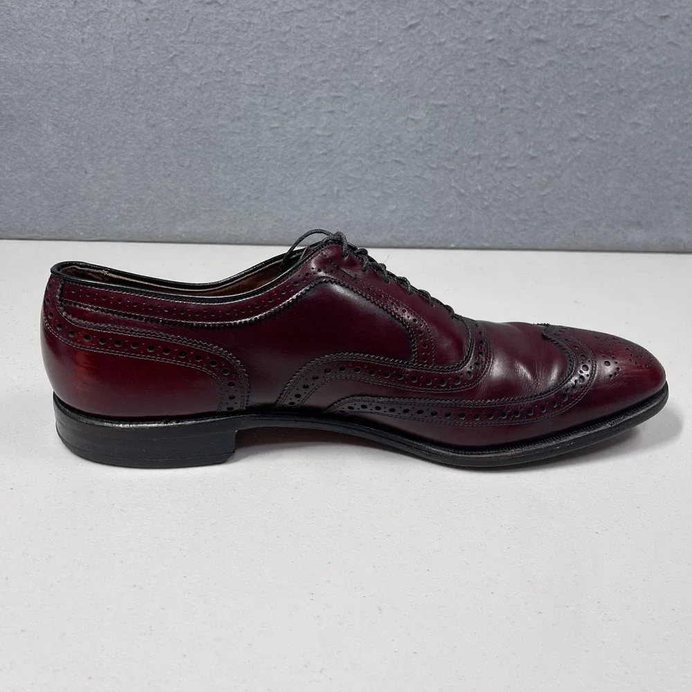 Allen Edmonds Shoes Mens Size 14B McAllister Wingtip Oxford Burgundy Leather